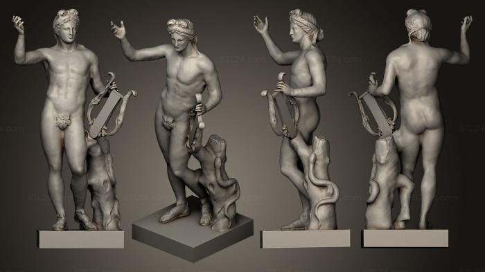 Статуи античные и исторические (Апполон А-Ля Лира, STKA_1098) 3D модель для ЧПУ станка